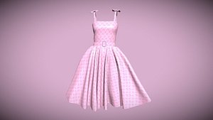 3D Barbie Dress - Barbie B In Low Poly model