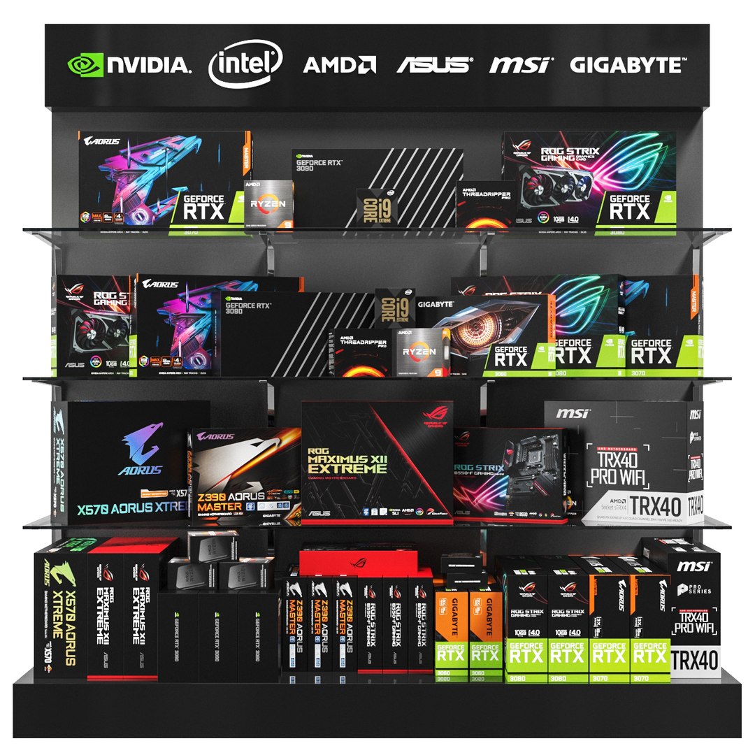 3D PC Accessories Showcase Model - TurboSquid 1810327