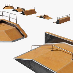 Modular Sectional Skatepark Obstacles Set 3D