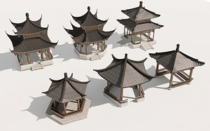 Chinese Pavilion Chinese Gazebo Chinese Ancient Architecture 3D model