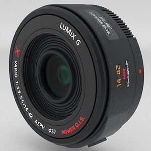 3D model Panasonic Lumix G X Vario PZ 14-42mm POWER OIS Lens Black