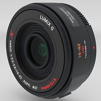 Panasonic Lumix G X Vario PZ 14-42mm POWER OIS Lens Black 3D model
