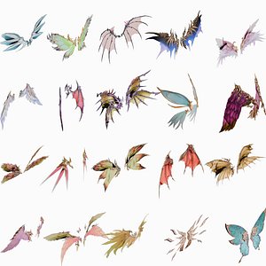 20 RIGGED WING MODEL - LOW POLY model