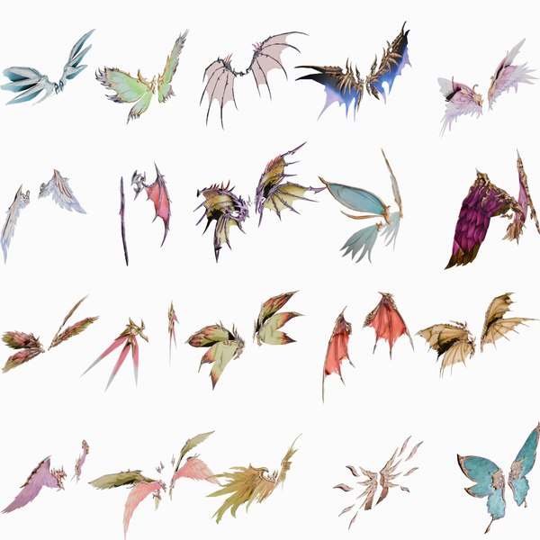 20 RIGGED WING 모델 - 로우 폴리 3D 모델 - TurboSquid 2207865