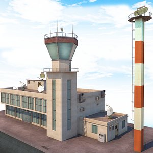 3D airport terminal - control tower model