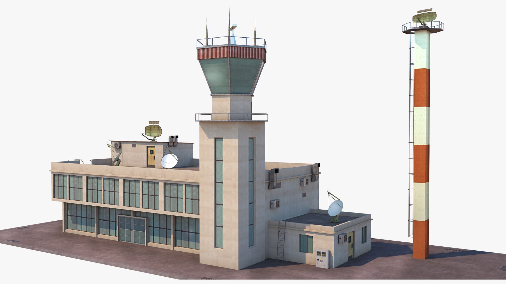 3D airport terminal - control tower model - TurboSquid 1479926
