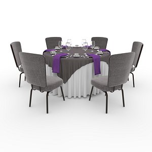 Banquet Table and Chair 148 3D model