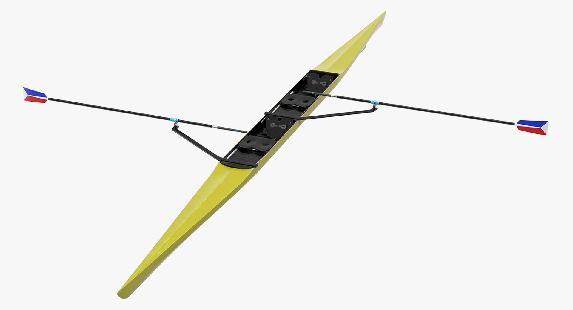 Pair Sweep Rowing Boat 3D Model 3D model preview