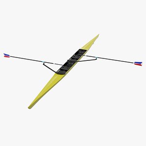 Pair Sweep Rowing Boat 3D Model