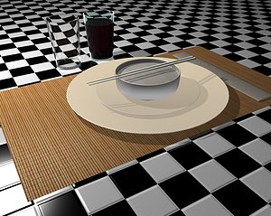 cinema4d asian table set