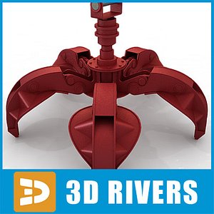 clamshell hydraulically excavator 3d 3ds