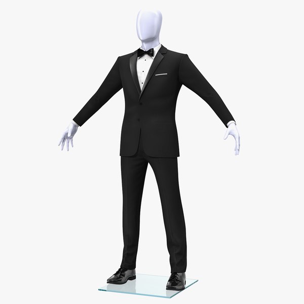 3D black tuxedo suit