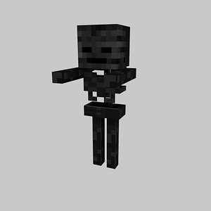 3D minecraft wither skeleton