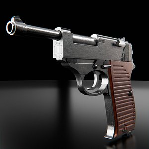 P-38 Walther-Game Ready 3D model