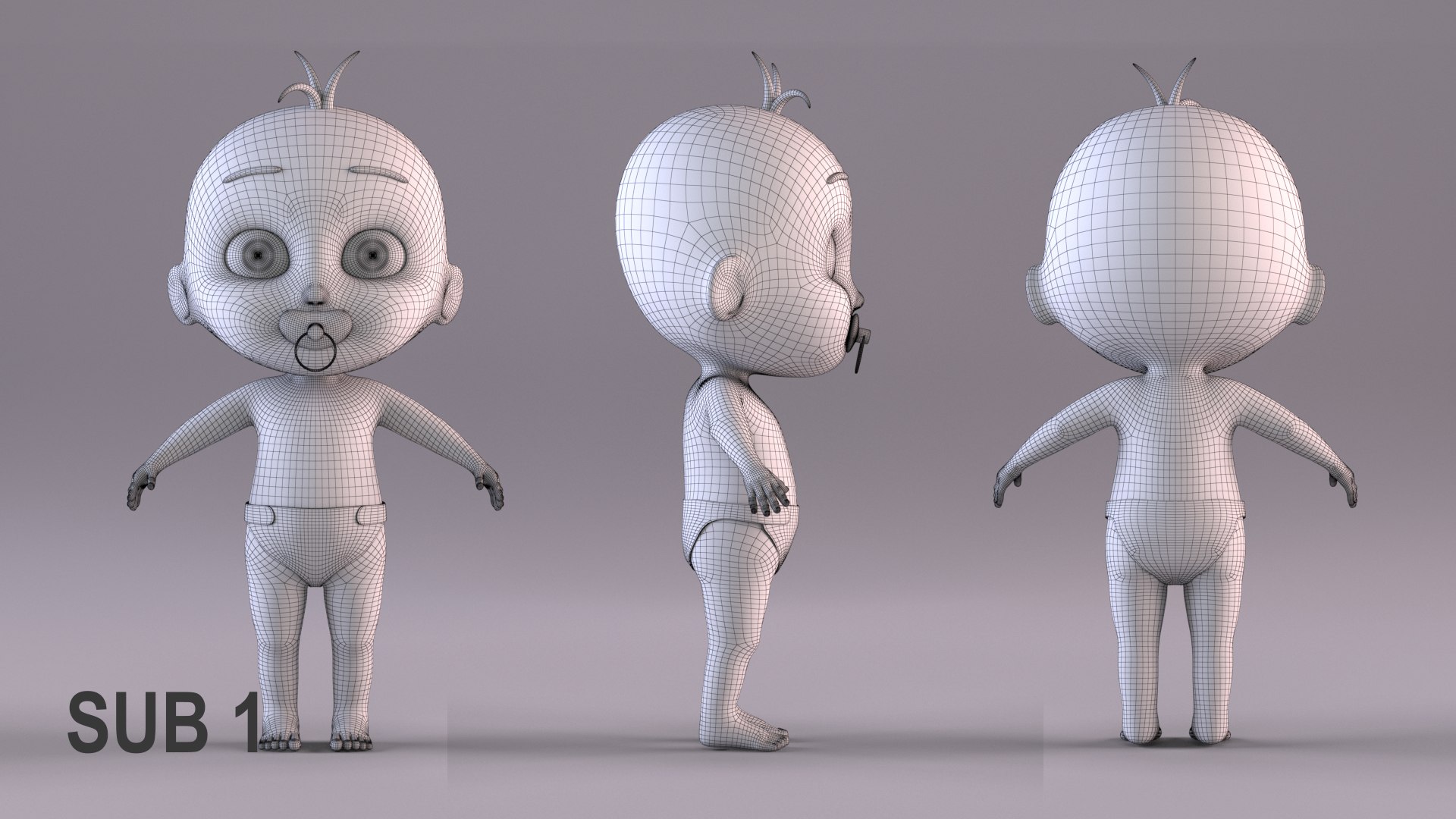 Cartoon Baby - Rigged 3D model https://p.turbosquid.com/ts-thumb/xO/XFsnuN/jV/wire_12/jpg/1706322668/1920x1080/fit_q87/2e1df797989976f639eea2de541a23f5a9703635/wire_12.jpg