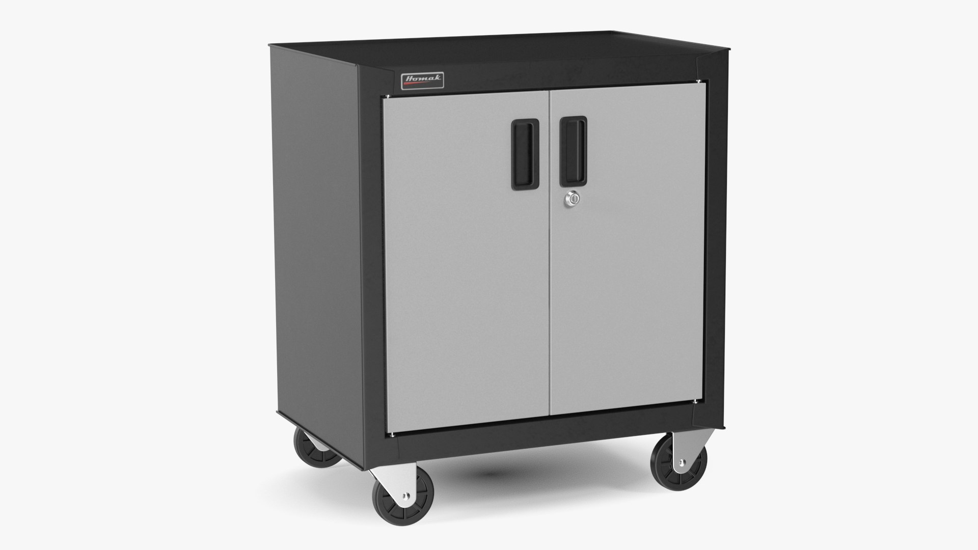 Small Freestanding Garage Chest Grey 3D model preview