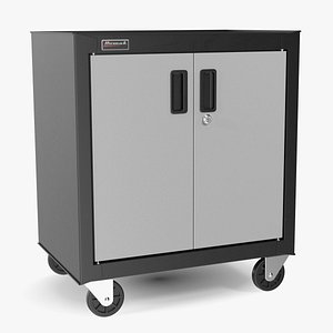 Small Freestanding Garage Chest Grey 3D model