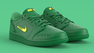 Air Jordan 1 Low Method of Make Green Metallic Gold 3D model