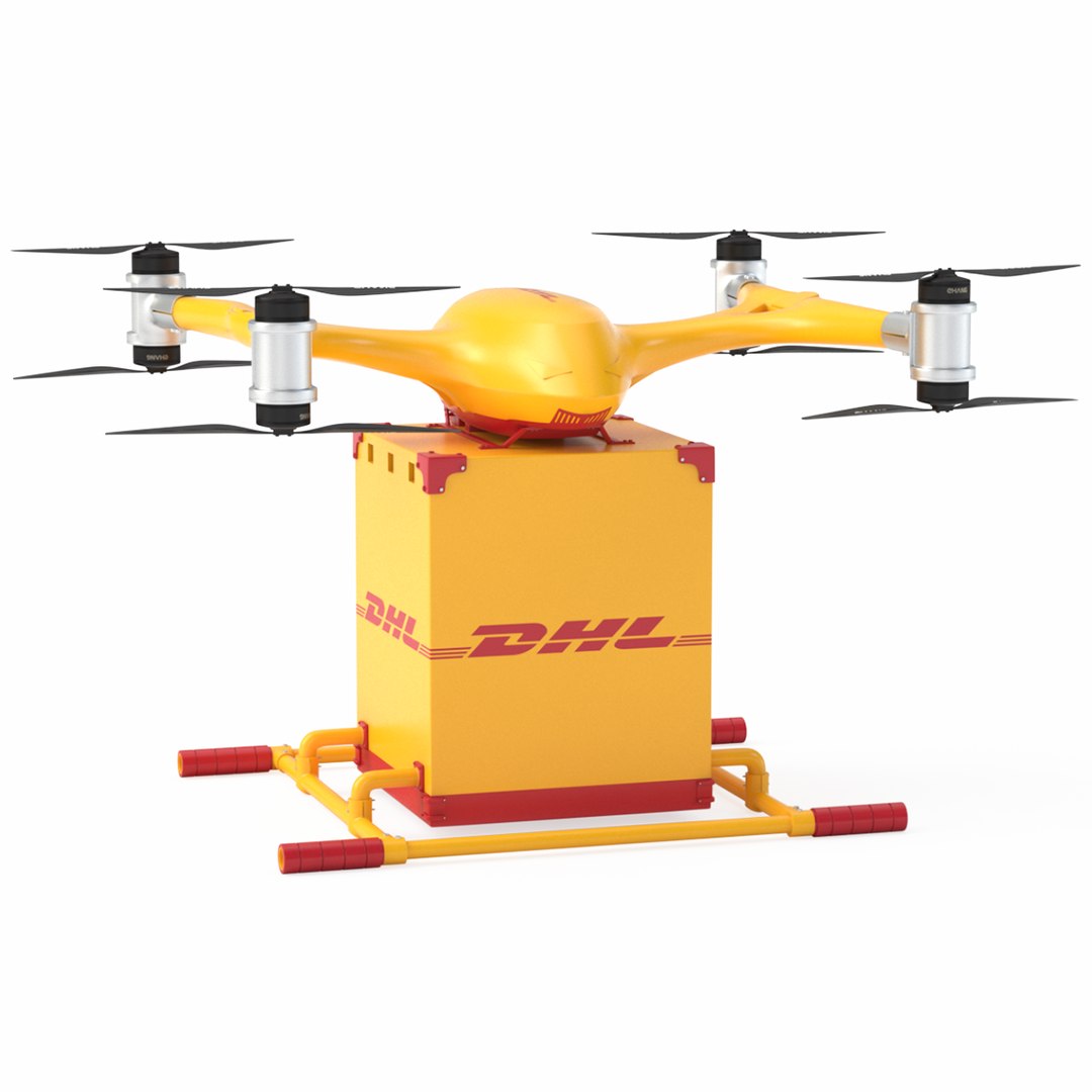 Quadcopter DHL Drone 3D Model TurboSquid 1739220