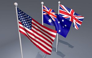 flags animation 3d model