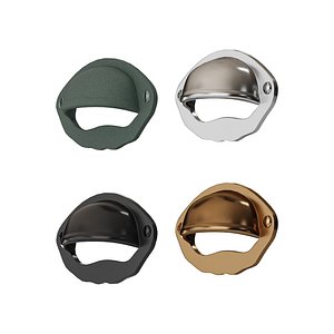 3D Cabinet or Drawer Bin Pull Black Iron Cup