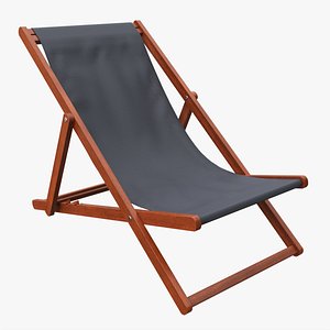 3D Folding outdoor wood deck chair