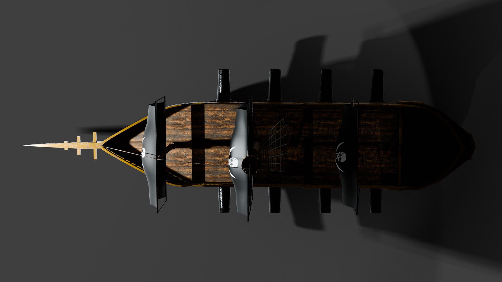 Low Poly Pirate Ship 3D Model Stylized Game Asset With Textures 3D ...