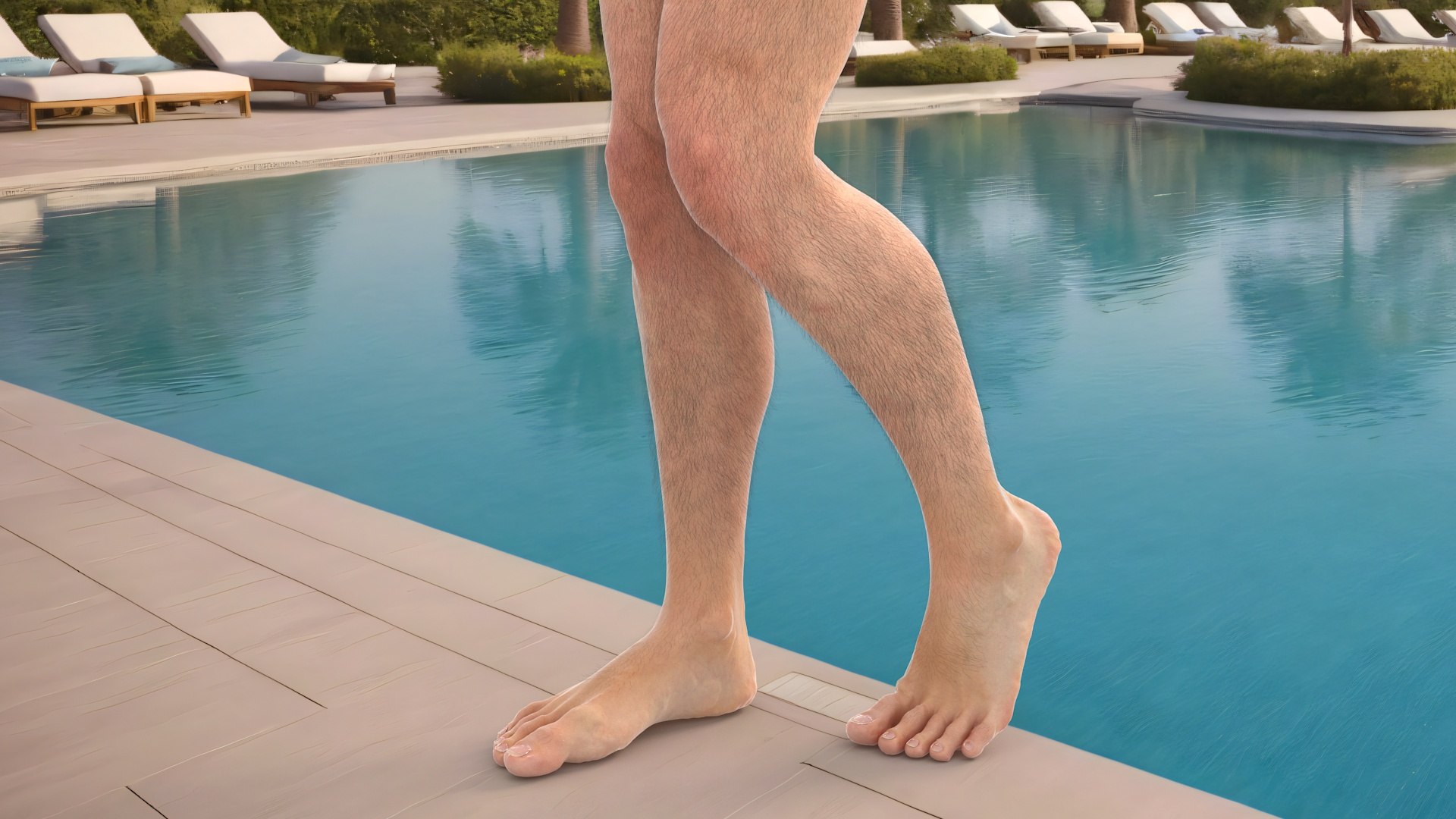 Realistic Man Legs in a Pose 3D model preview