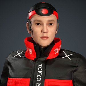 3D tokyo machine man character