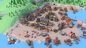 Viking village 3D model