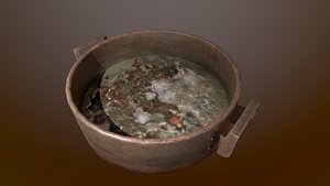 abandoned pan spoiled soup model