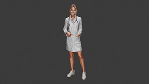 3D model Female Doctor Model with Stethoscope Standing Pose