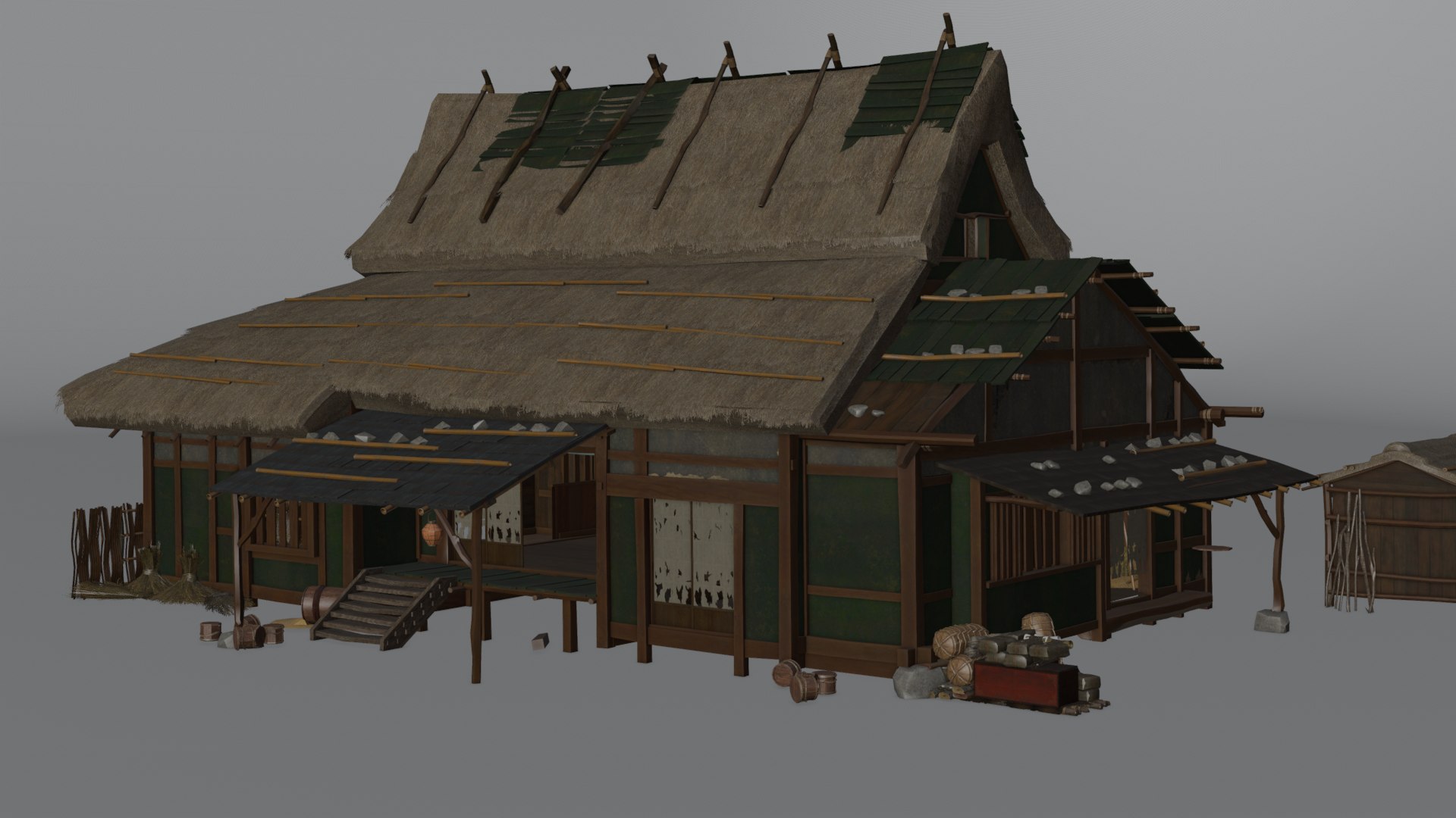 3D Traditional Japanese Rural House 3D Model - Realistic And Game-Ready ...