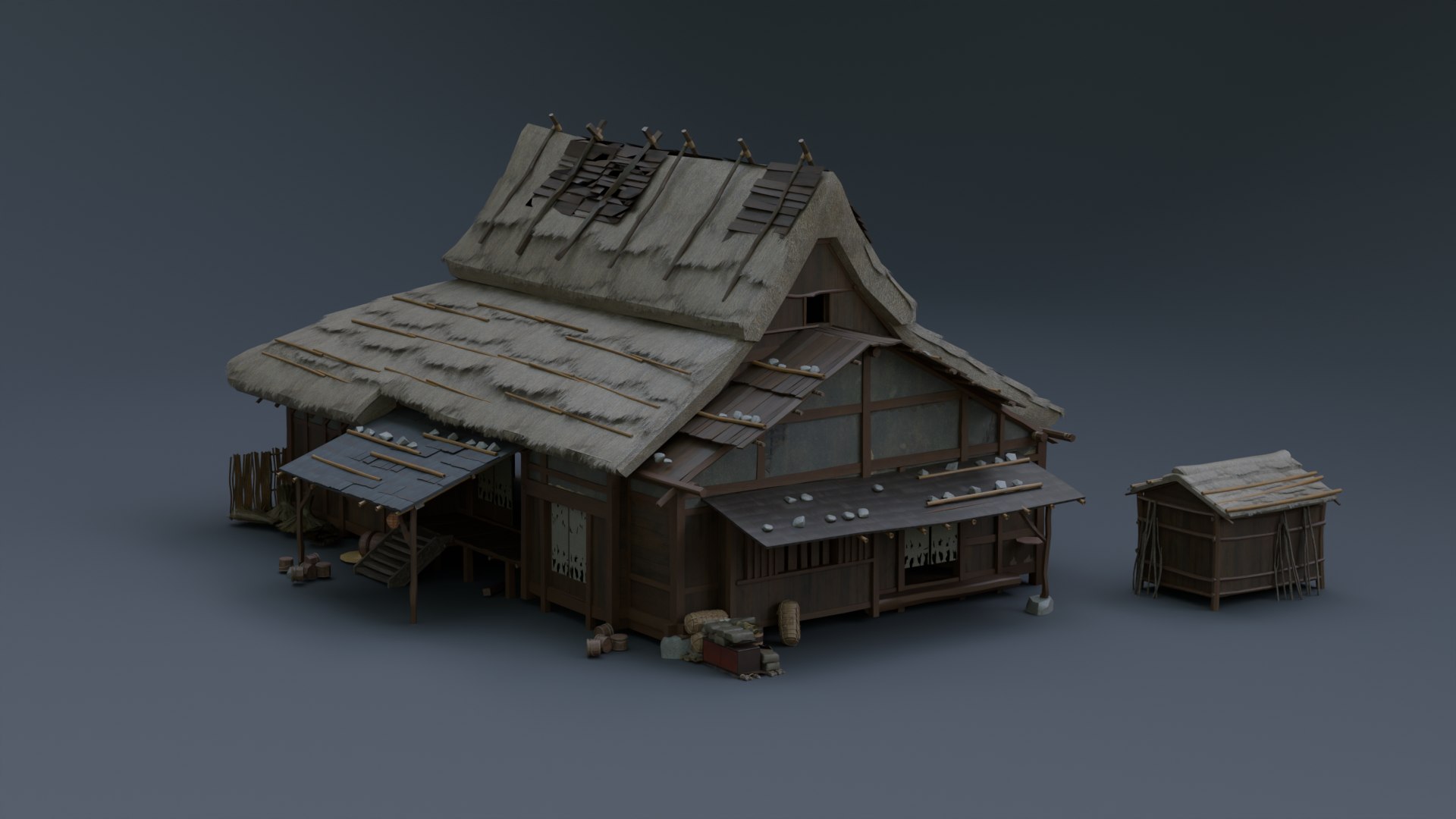 3D Traditional Japanese Rural House 3D Model - Realistic And Game-Ready ...