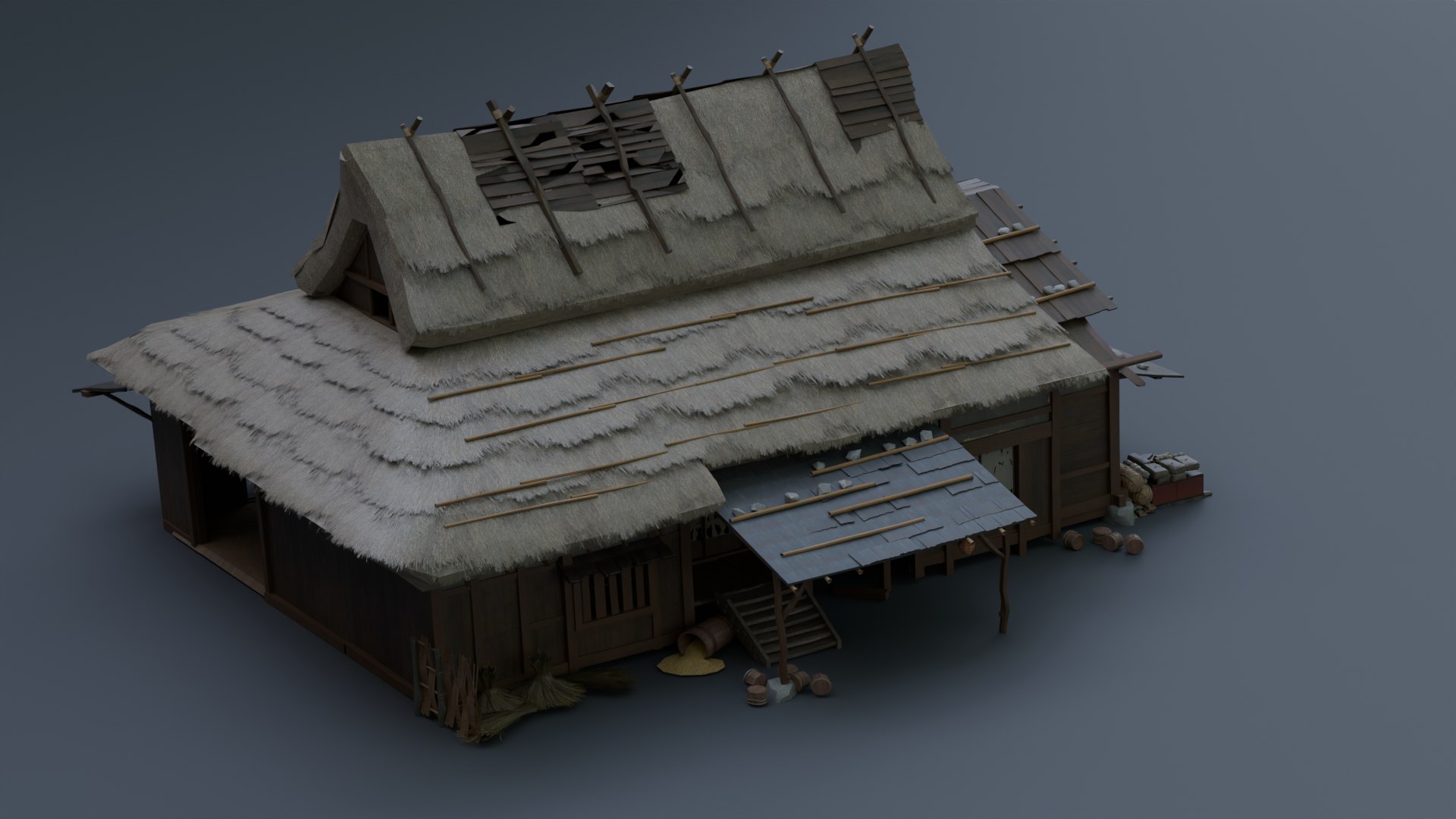 3D Traditional Japanese Rural House 3D Model - Realistic And Game-Ready ...
