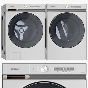 3D model Samsung Washing Machines and Dryer- WF53BB8700ATUS - DVE53BB8700TA3