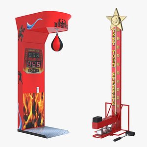Boxing Arcade Machine and High Striker 3D model
