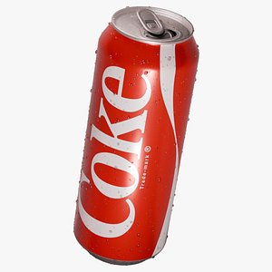 3D Soda Can 500 ML With Droplets model