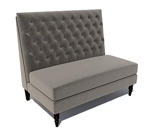 Pri Tucra Velvet Skylark Upholstered Banquette