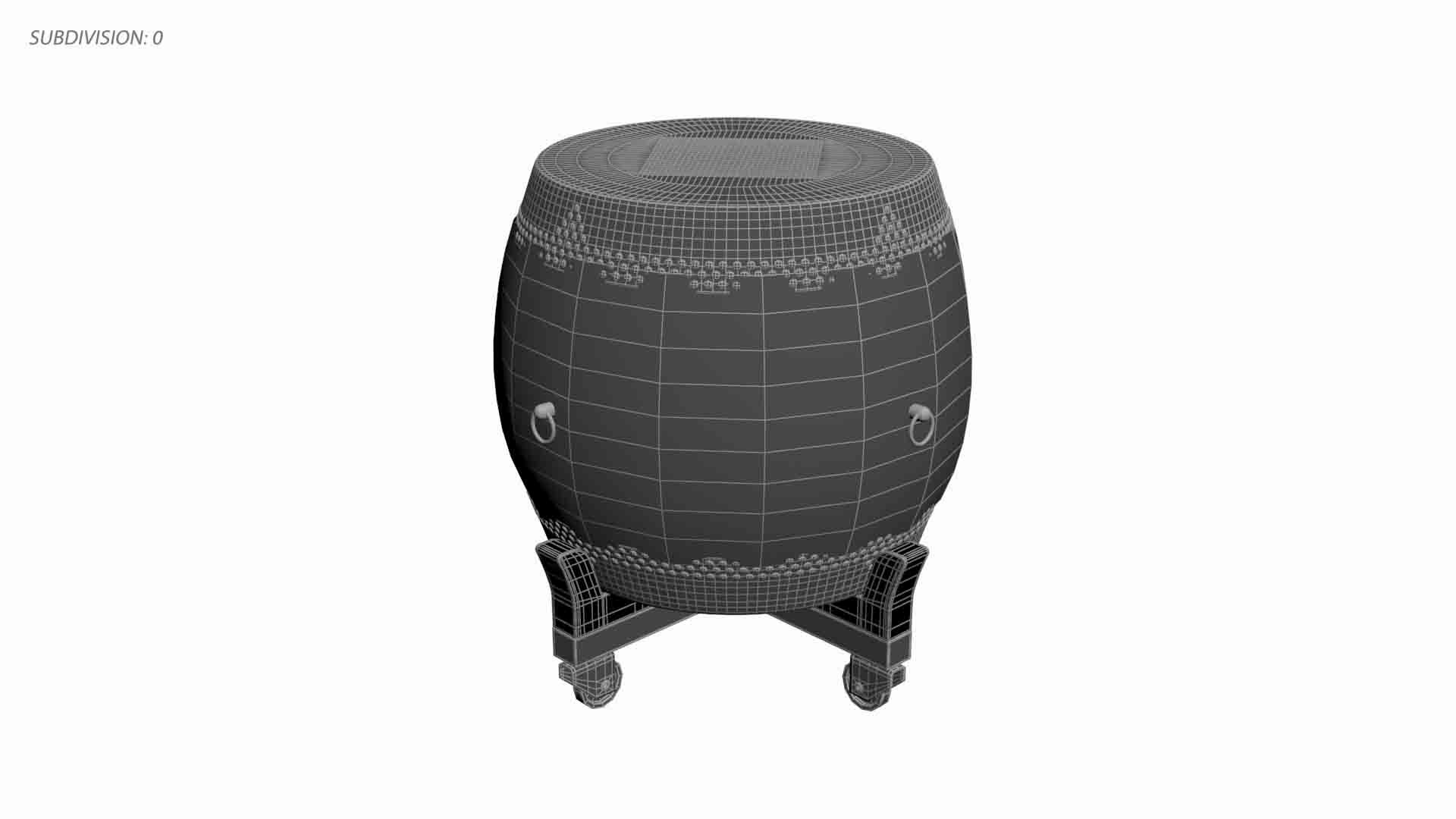 3D Model Chinese Drum With Stand - TurboSquid 2258050