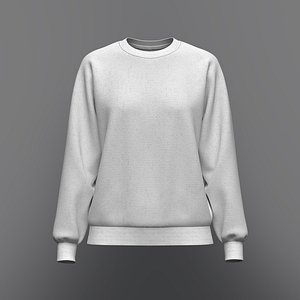 Women Loose fit Raglan Sweatshirt 3D Model 3D