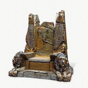 3D Lion Stone Throne model