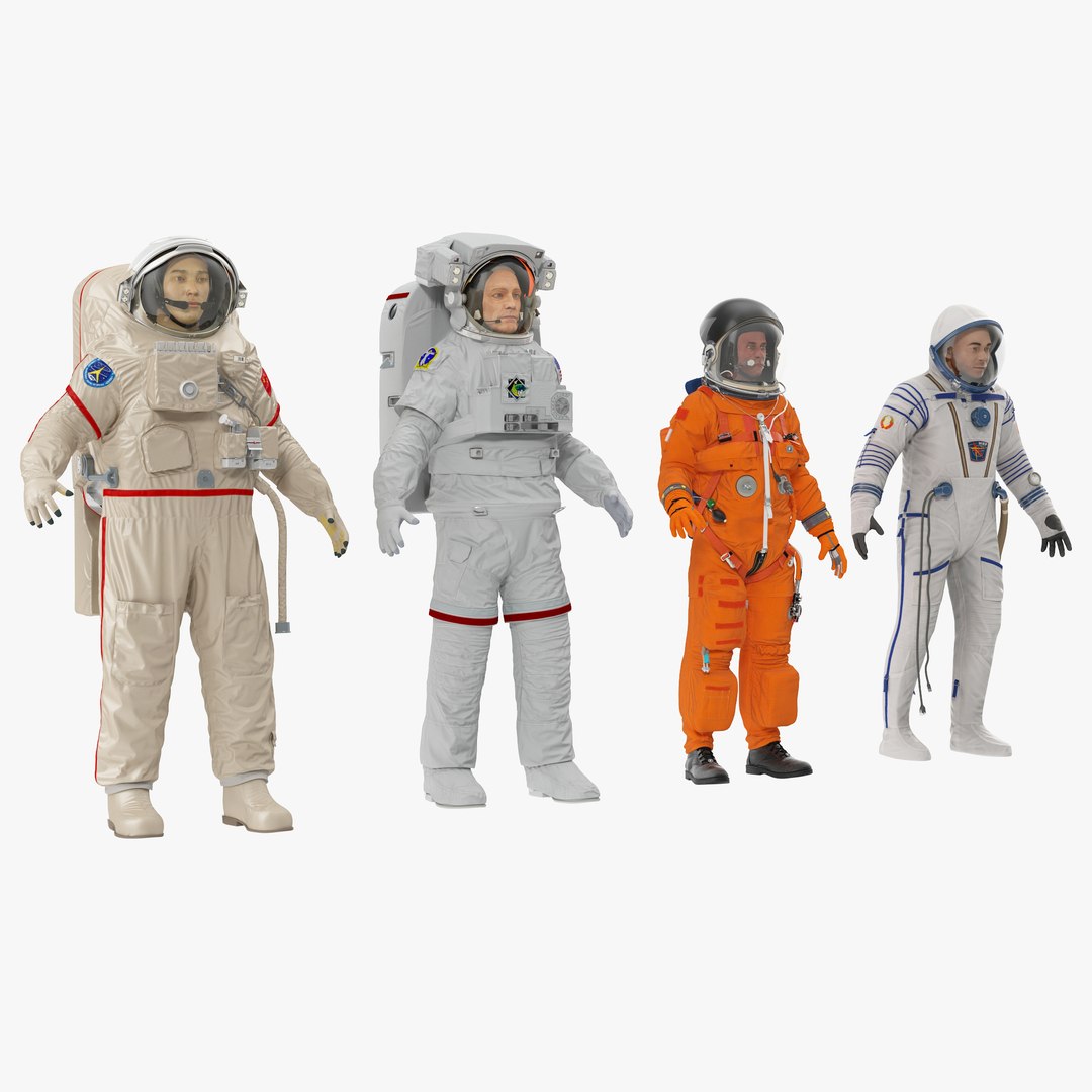 Rigged Astronauts Collection 3D model preview