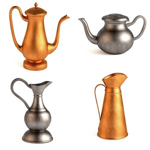 antique teapots 3d model
