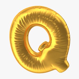 foil balloon letter q 3D model