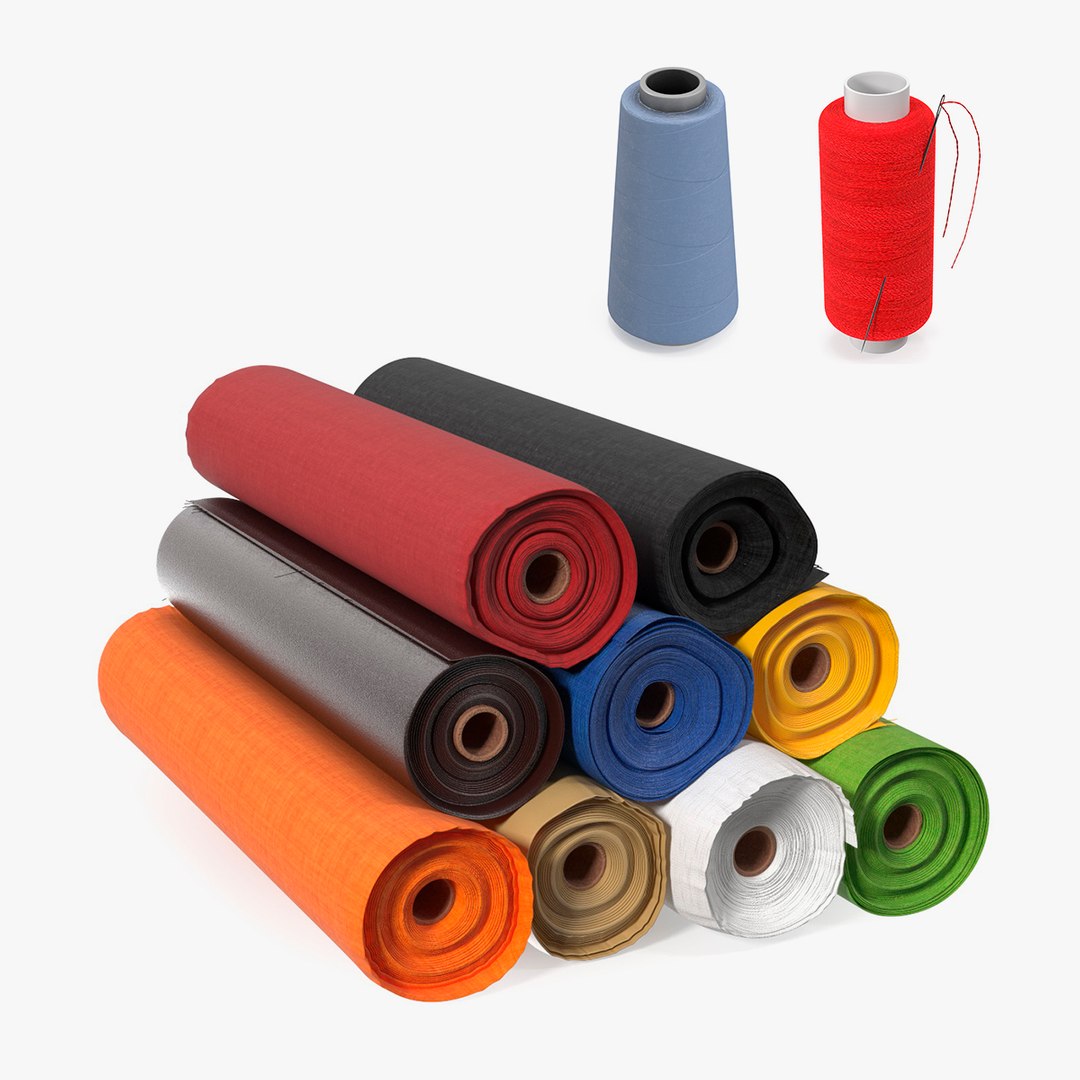 3D Colored Fabric Rolls Collection Model TurboSquid 2169420