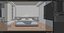 Dormitorio contemporáneo de lujo con luz natural suave