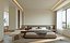 Dormitorio contemporáneo de lujo con luz natural suave
