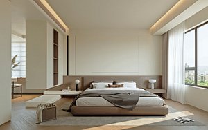 Luxury Contemporary Bedroom With Soft Daylight