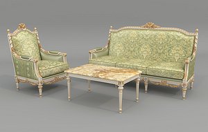 Classic Eeuropean style Sofa and Armchair set 17